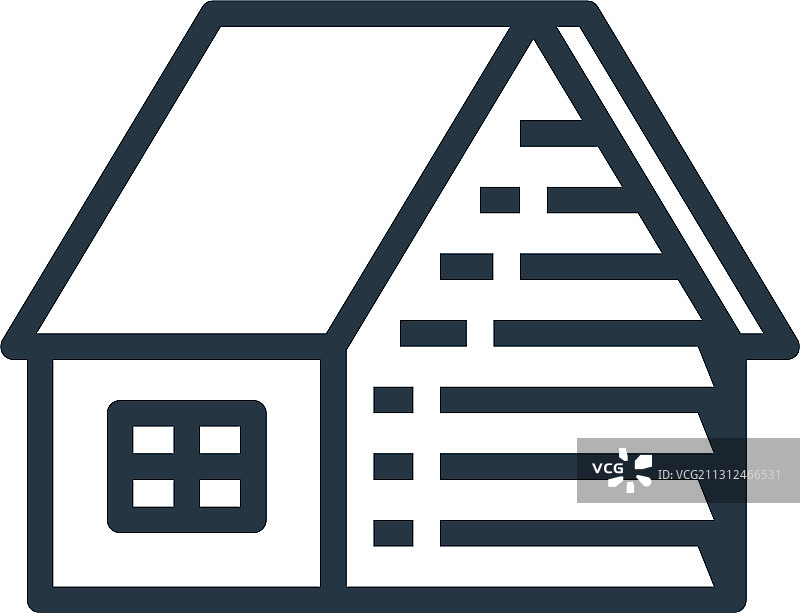 房子图标孤立在白色背景轮廓图片素材