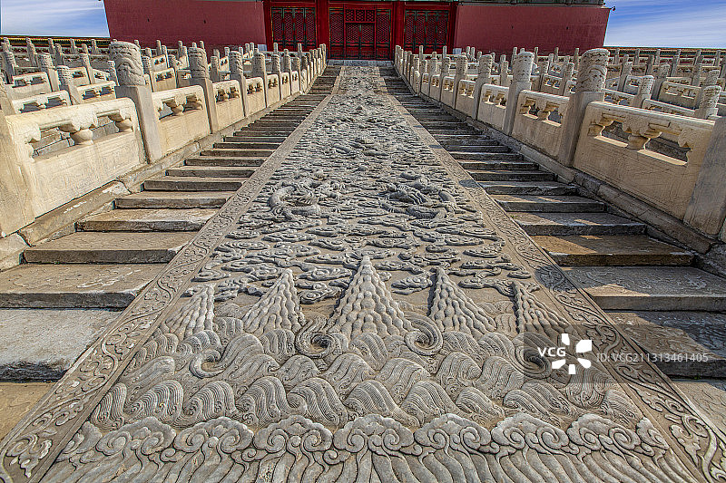 北京故宫保和殿后云龙石雕图片素材