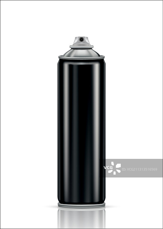 黑色钢喷罐，白色背景图片素材