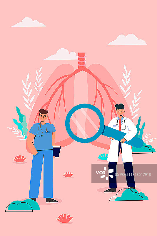 肺部医疗健康概念矢量插画图片素材