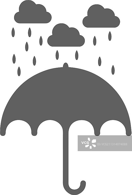 云雨伞灰色图标图片素材