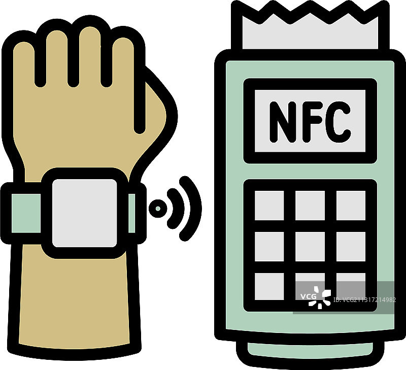 NFC支付图标轮廓样式图片素材