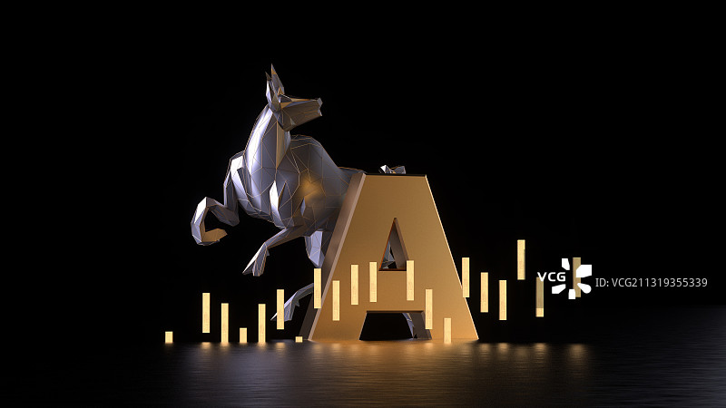 3D渲染A股投资概念插图图片素材