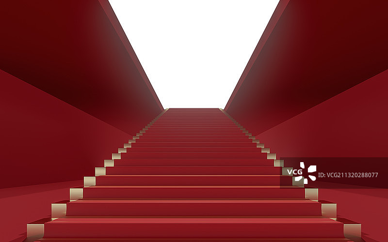大厅内豪华的楼梯 3D渲染图片素材