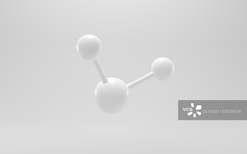 白色背景下的分子模型 3D渲染图片素材