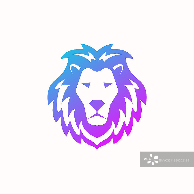 狮子标志设计采用渐变颜色图片素材
