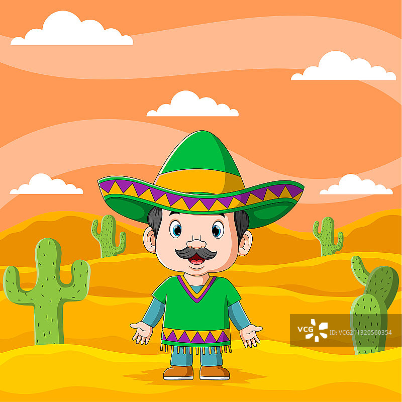 年轻的墨西哥男孩用宽边草帽在里面图片素材