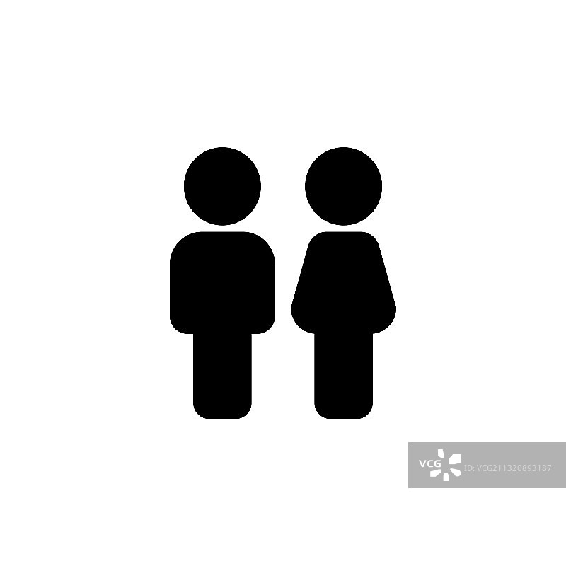 男女厕所标志全黑图标图片素材