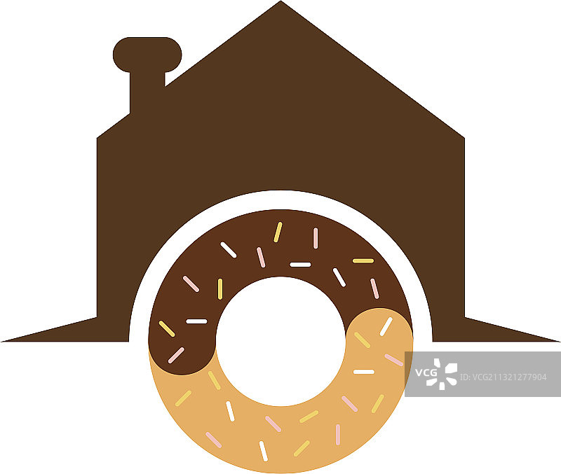 屋甜甜圈标志设计模板面包房标志图片素材