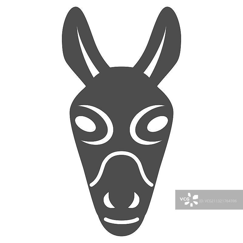 驴头固体图标农场动物概念骡子图片素材