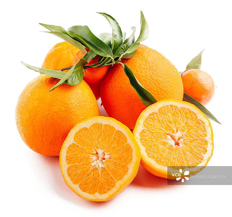 特写的橙色水果对白色的背景图片素材