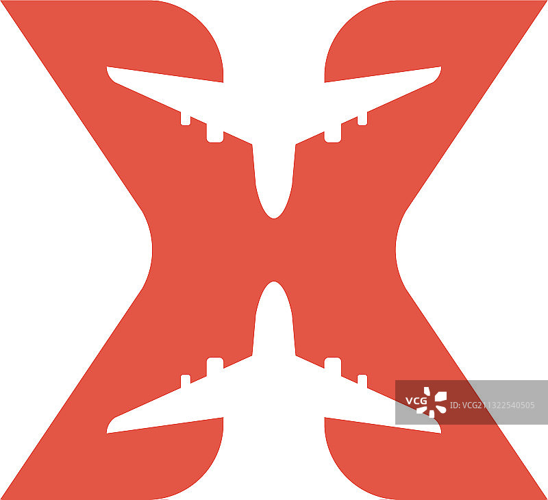 平面现代x最初旅行标志设计的概念图片素材