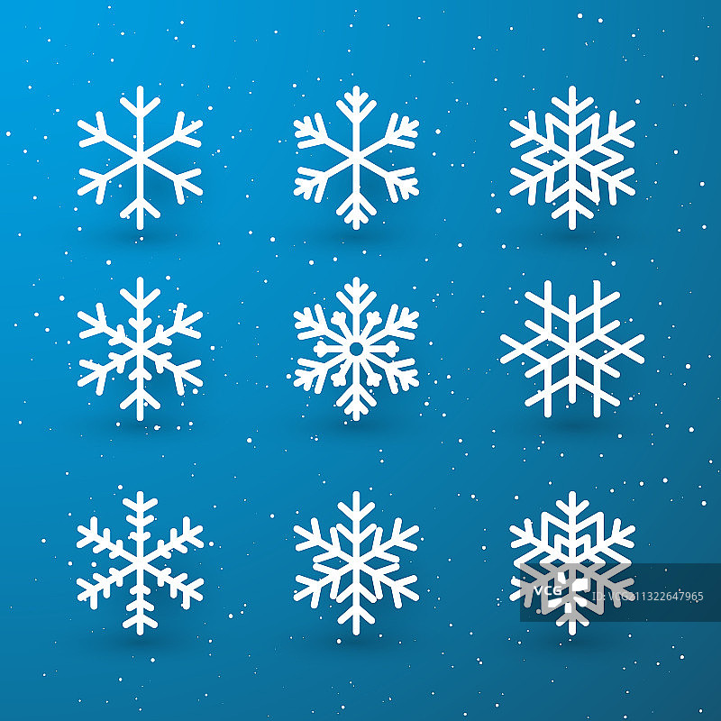 雪花冬天集白色孤立的图标图片素材