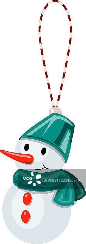 圣诞玩具雪人图标卡通风格图片素材