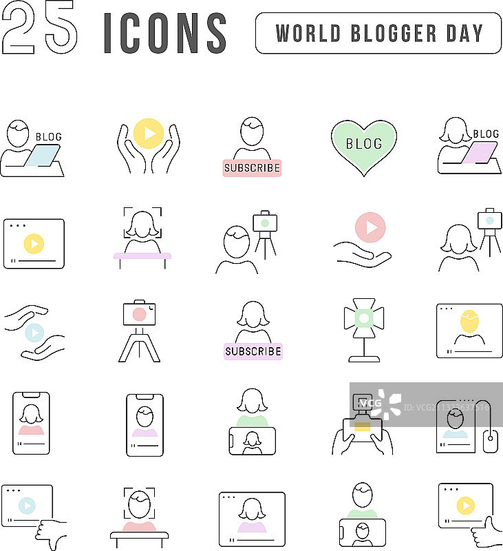 Line ICONS世界博客日图片素材