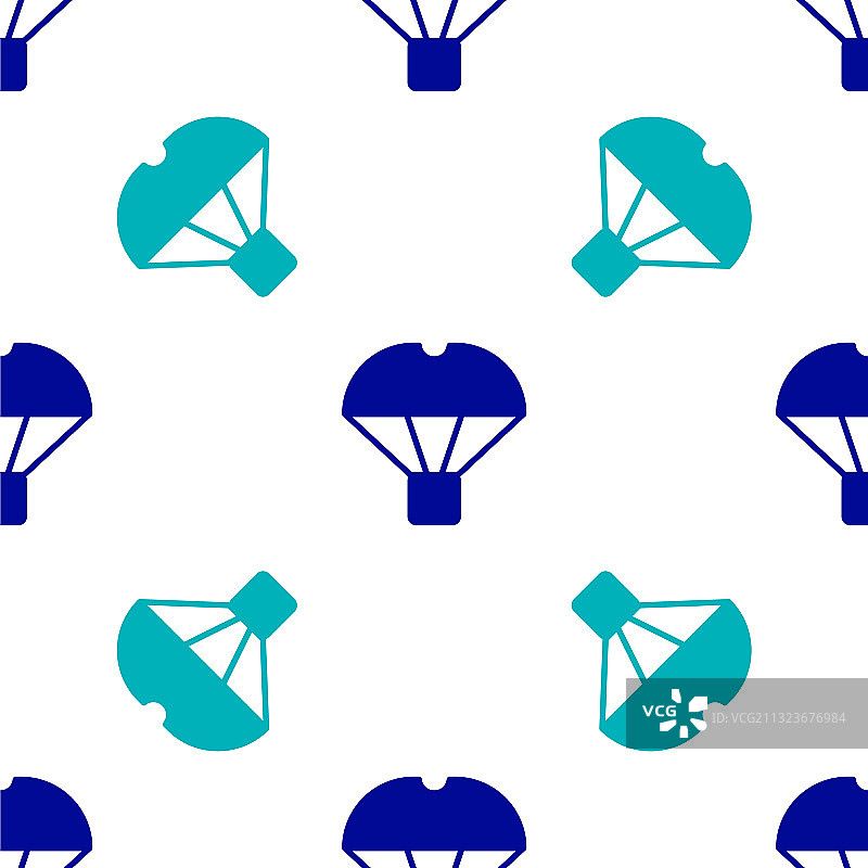 蓝盒子飞行降落伞图标孤立图片素材