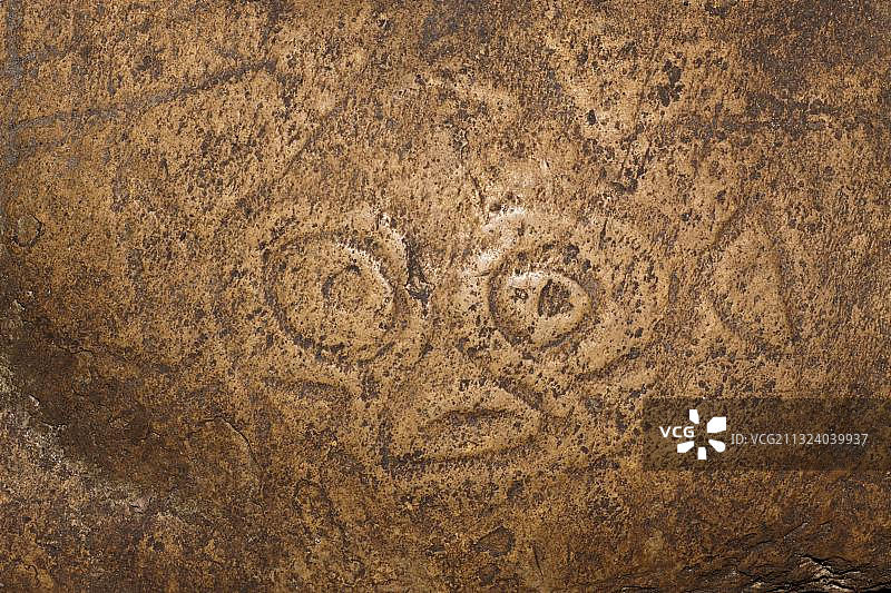 中美洲多米尼加共和国洛斯海地国家公园圣加布里埃尔钟乳石洞穴的塞米石雕刻图片素材