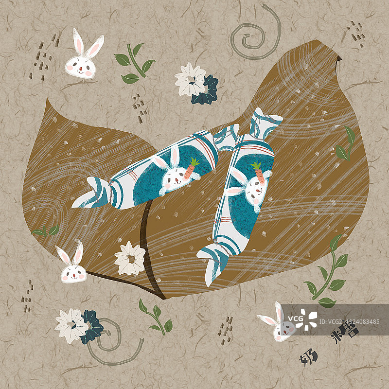 童年零食大白兔奶糖插画图片素材