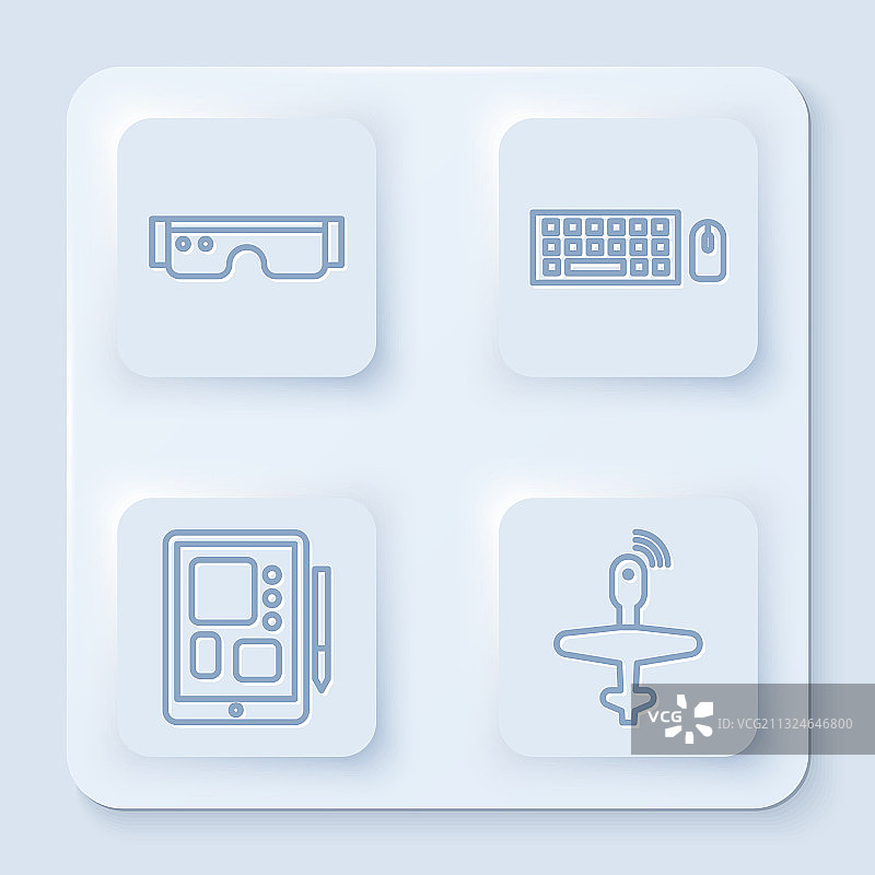 设置线智能眼镜键盘和鼠标图片素材