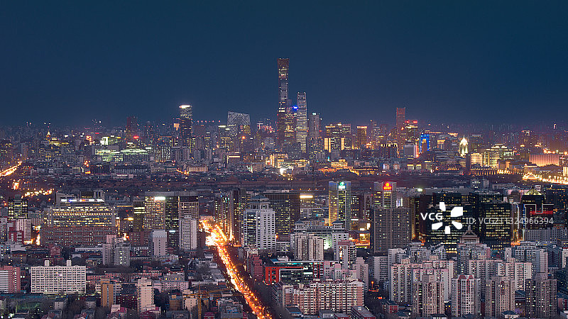 中央电视塔上拍摄的北京城市夜景图片素材
