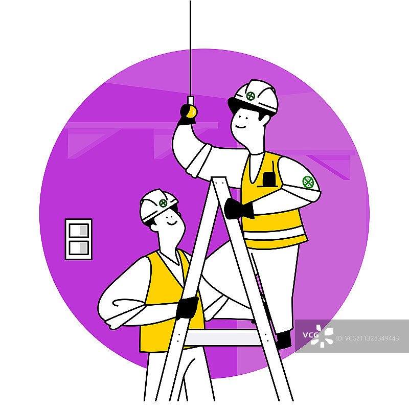工业安全、工人保护插图系列图片素材