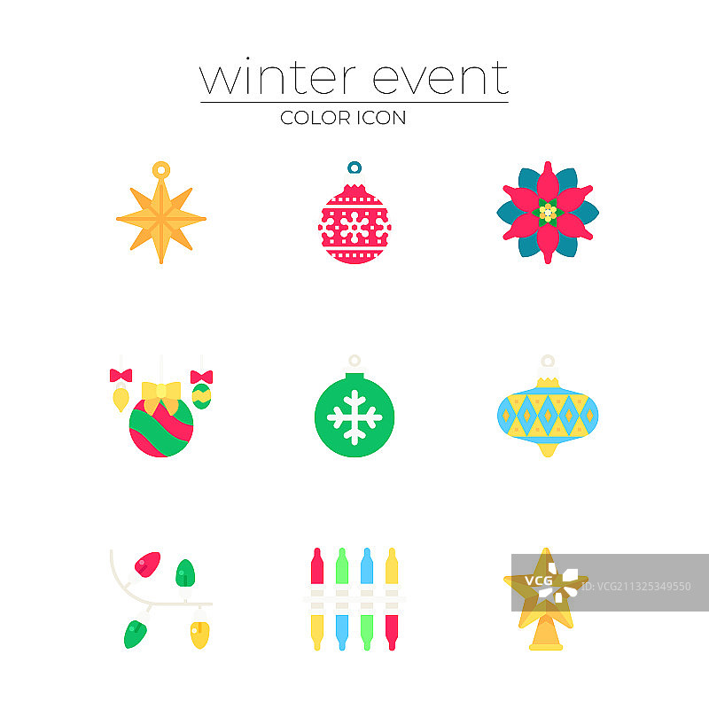 冬季假期和圣诞季的概念图标图片素材