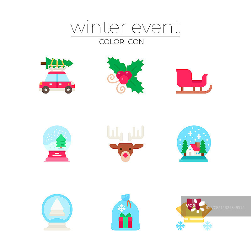 冬季假期和圣诞季的概念图标图片素材