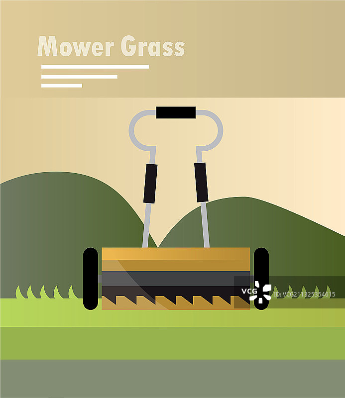 两轮割草机景观设计图片素材
