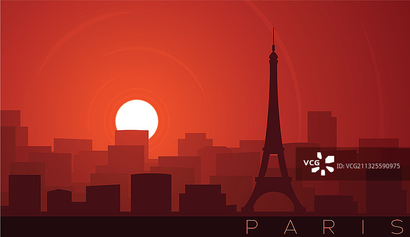 巴黎低太阳地平线的景色图片素材