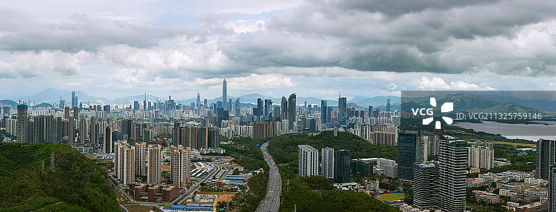 中国深圳市区中心全景图图片素材