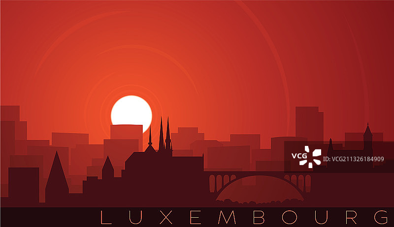 卢森堡低太阳地平线景色图片素材