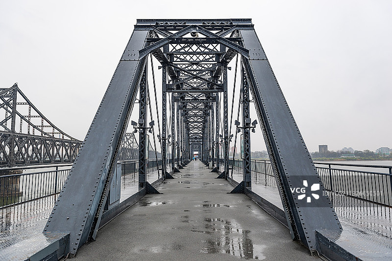 辽宁丹东 鸭绿江断桥 朝鲜风光图片素材