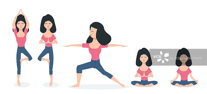 练习瑜伽姿势的女性图片素材