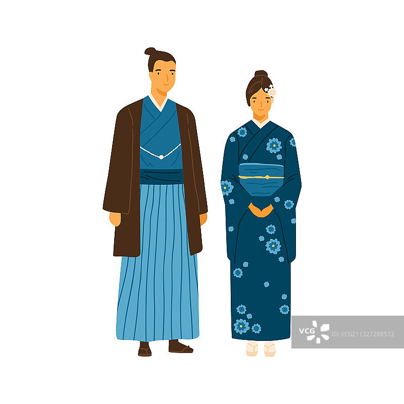 身着传统服饰的日本夫妇图片素材