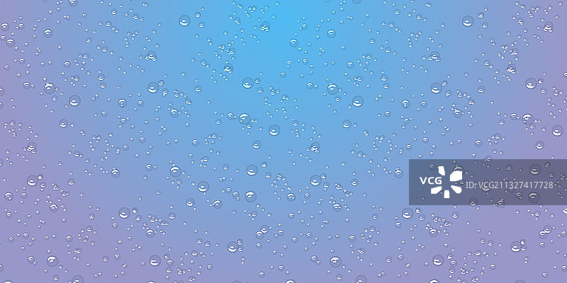水滴雨在蓝色背景逼真图片素材