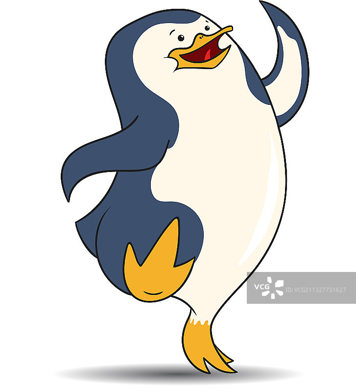 可爱的企鹅是会走路的卡通图片素材