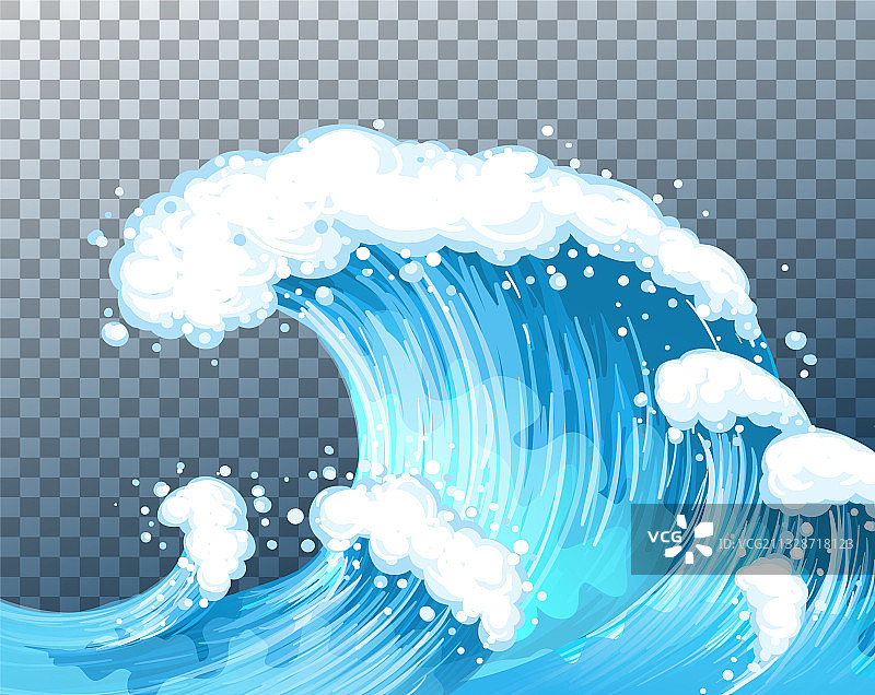 大海的巨浪透明的背景图片素材