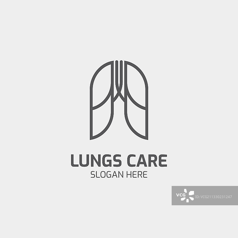 凉肺保健健康标志模板图片素材