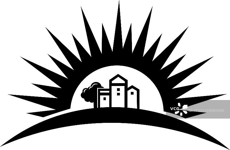 农场房子概念标志孤立在白色图片素材
