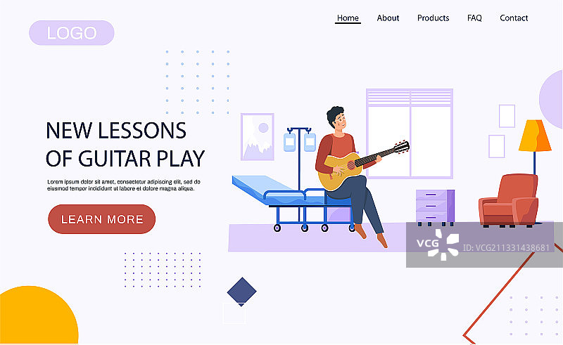 网站与新的课程吉他玩的家伙在图片素材