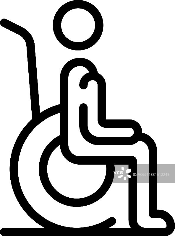 轮椅wc图标轮廓风格图片素材