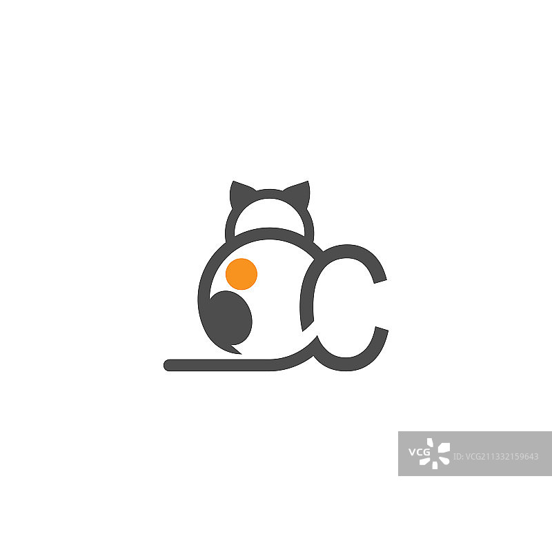 猫图标标志用字母c模板设计图片素材