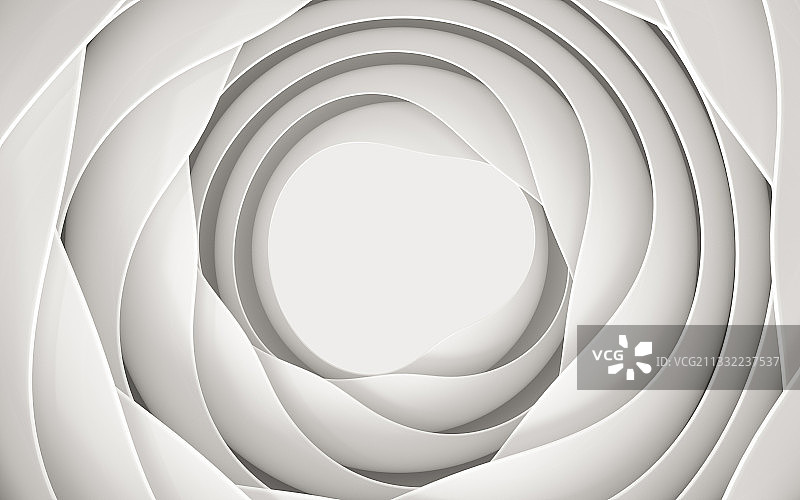 白色背景下的抽象几何体 3D渲染图片素材