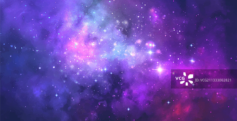 宇宙水彩画色彩斑斓图片素材