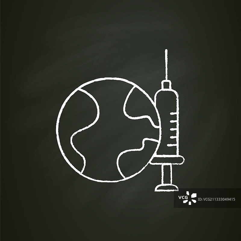 世界疫苗粉笔图标图片素材