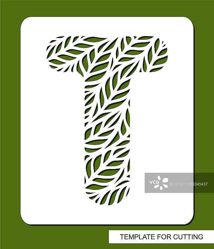 用树叶做的字母t模板图片素材