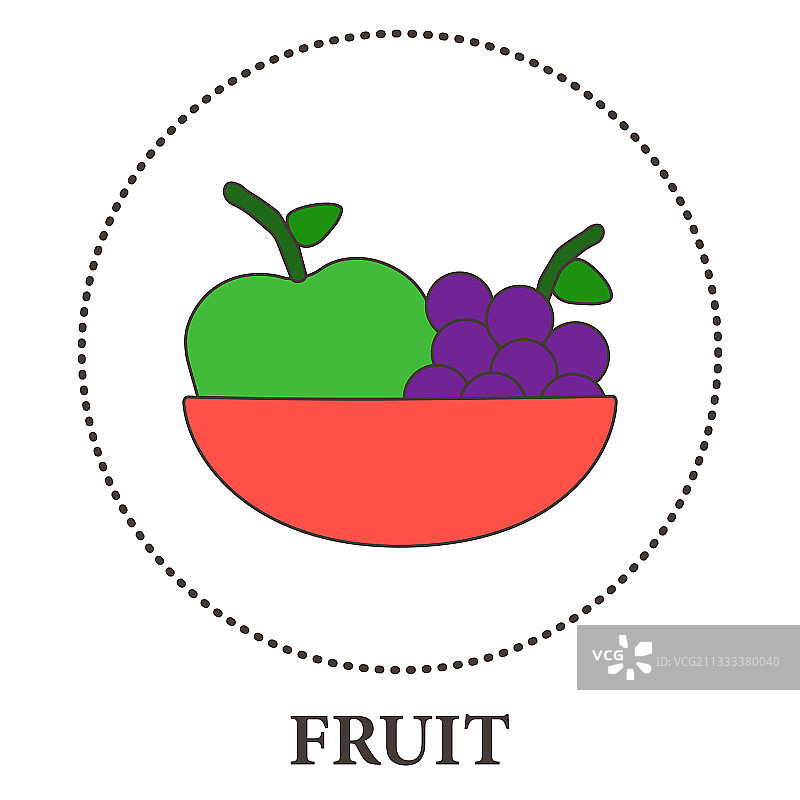 真实的盘子与水果在白色的背景图片素材