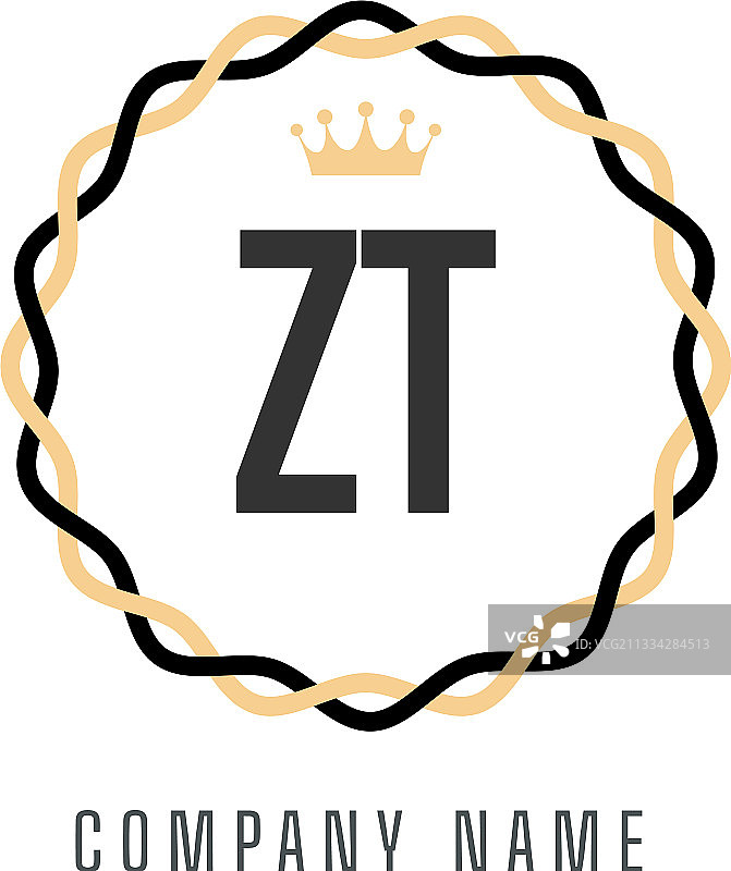 首字母zt王标志概念复古标志图片素材