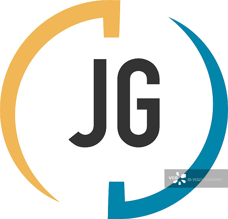 标志概念设计的首字母jg图片素材