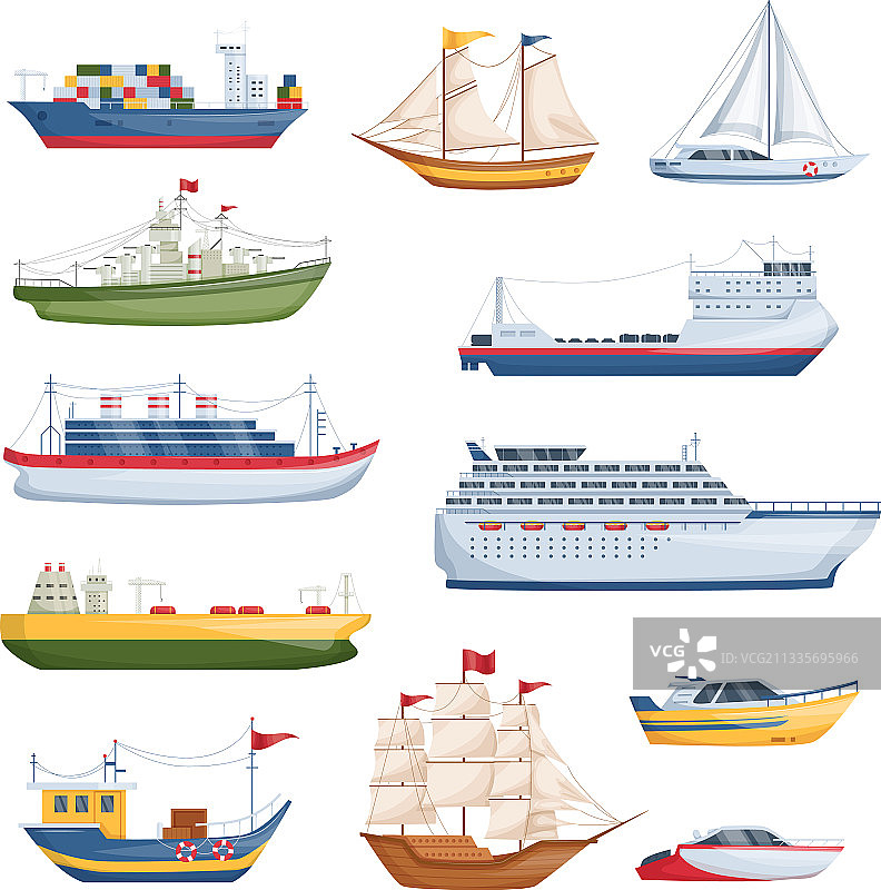 海上的船只在海上运输，帆船图片素材